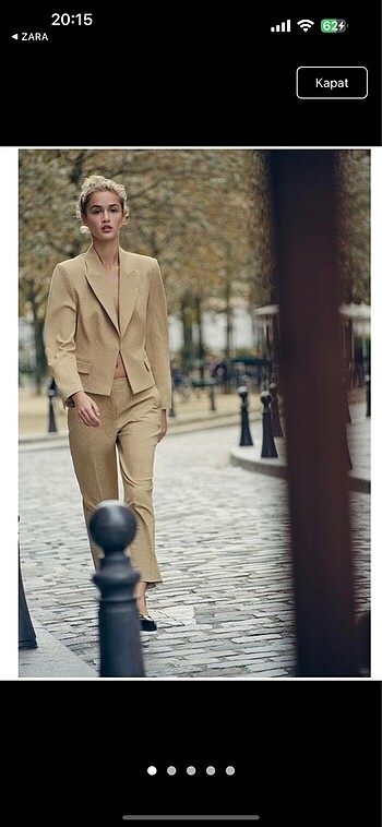 Zara Taşlı Blazer Takım