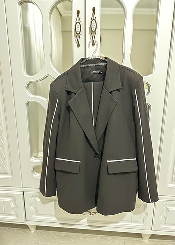 42 Beden Şeritli blazer çeket Kadın Takım