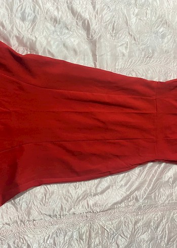 Kırmızı Drapeli Uzun Vintage Kadın Elbise - Görsel 2