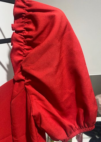 Kırmızı Drapeli Uzun Vintage Kadın Elbise - Görsel 3