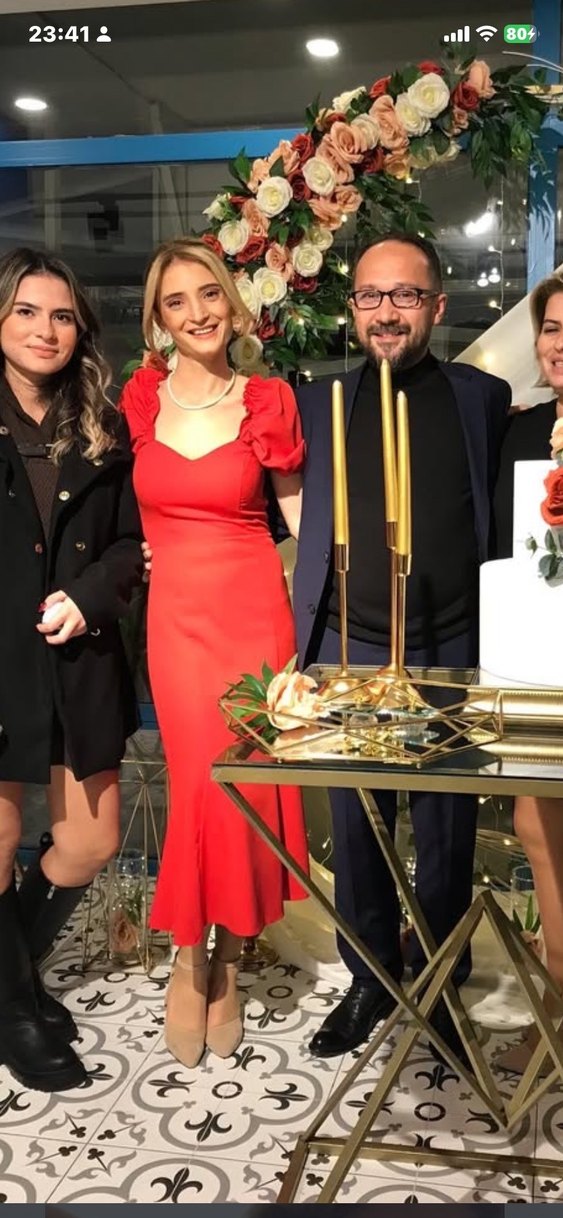 Kırmızı Drapeli Uzun Vintage Kadın Elbise - Görsel 4