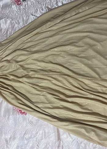 Bej Uzun Kollu Vintage Bohem Elbise - Görsel 2