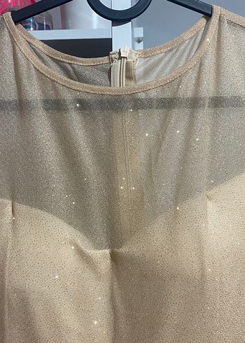 Bej Uzun Kollu Vintage Bohem Elbise - Görsel 3