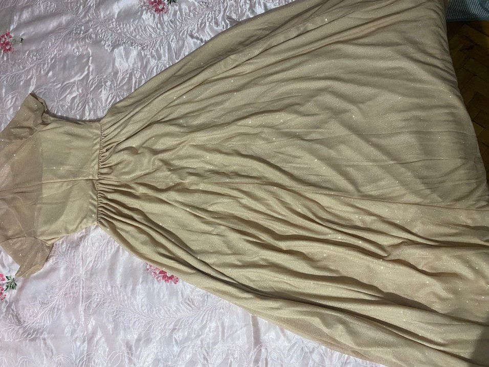 Bej Uzun Kollu Vintage Bohem Elbise - Görsel 2