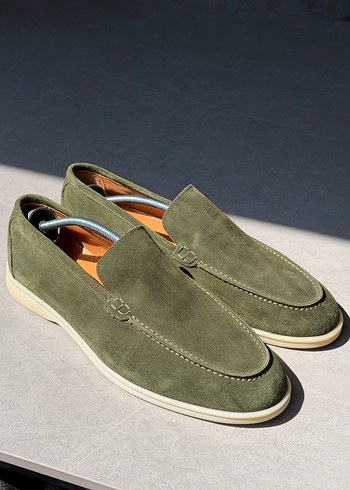 Flower Haki Suet Loafer