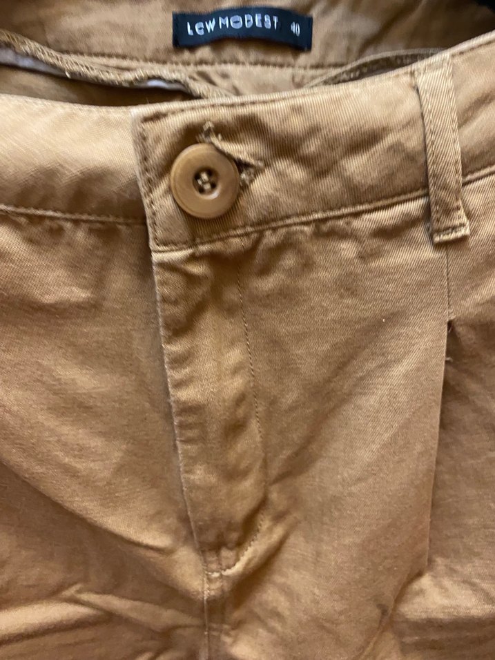 Bej Kadın Keten Rahat Kesim Pantolon - Görsel 4