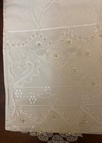 İnci Detaylı İşlemeli Beyaz Havlu - Görsel 2