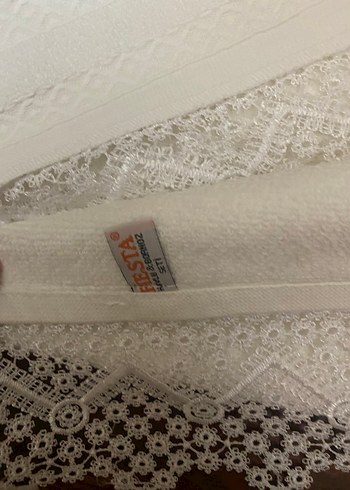 Geleneksel Nakışlı Beyaz dantelli havlu - Görsel 3