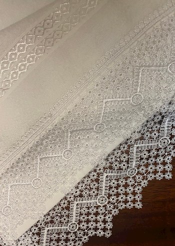 Geleneksel Nakışlı Beyaz dantelli havlu - Görsel 2