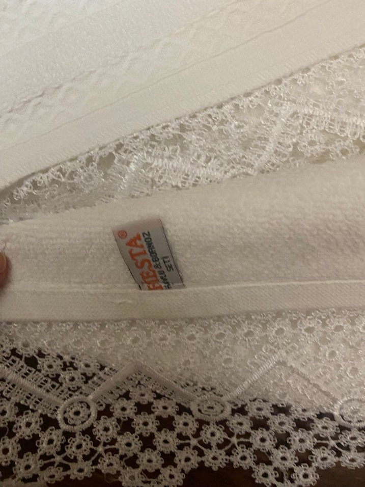 Geleneksel Nakışlı Beyaz dantelli havlu - Görsel 3