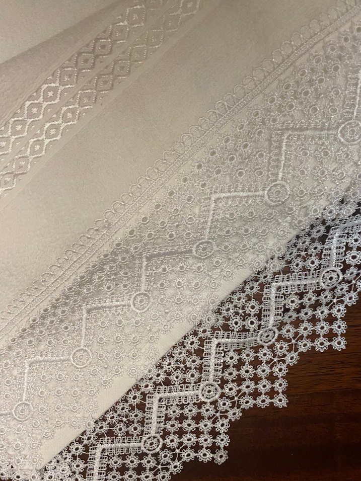 Geleneksel Nakışlı Beyaz dantelli havlu - Görsel 2