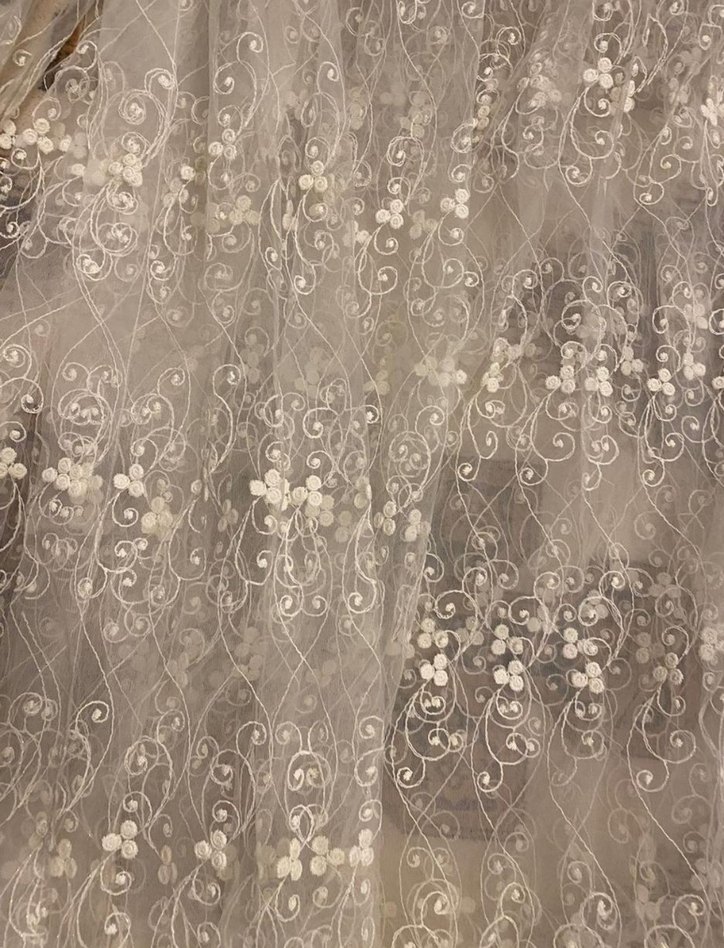 Nakışlı Beyaz Bohem Perde iki parça - Görsel 4