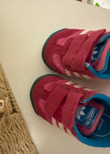 Kız Çocuk Renkli Pembe Cırtlı Spor Ayakkabı - Görsel 4