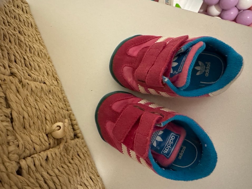 Kız Çocuk Renkli Pembe Cırtlı Spor Ayakkabı - Görsel 4