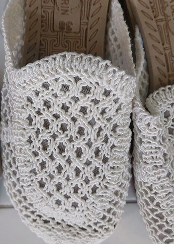 Dantel Detaylı Beyaz Kadın Dolgu Topuk Espadril - Görsel 3