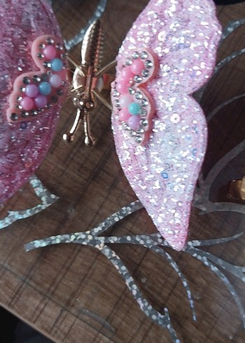 Renkli Payetli Kelebek Çocuk Toka - Görsel 7