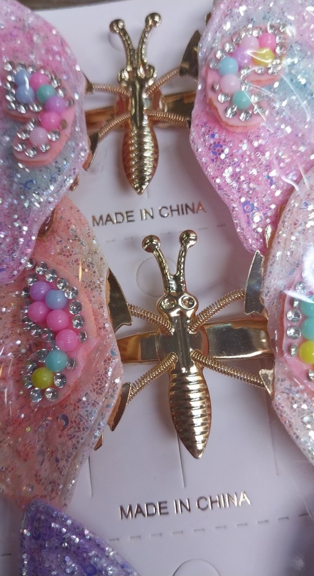 Renkli Payetli Kelebek Çocuk Toka - Görsel 5