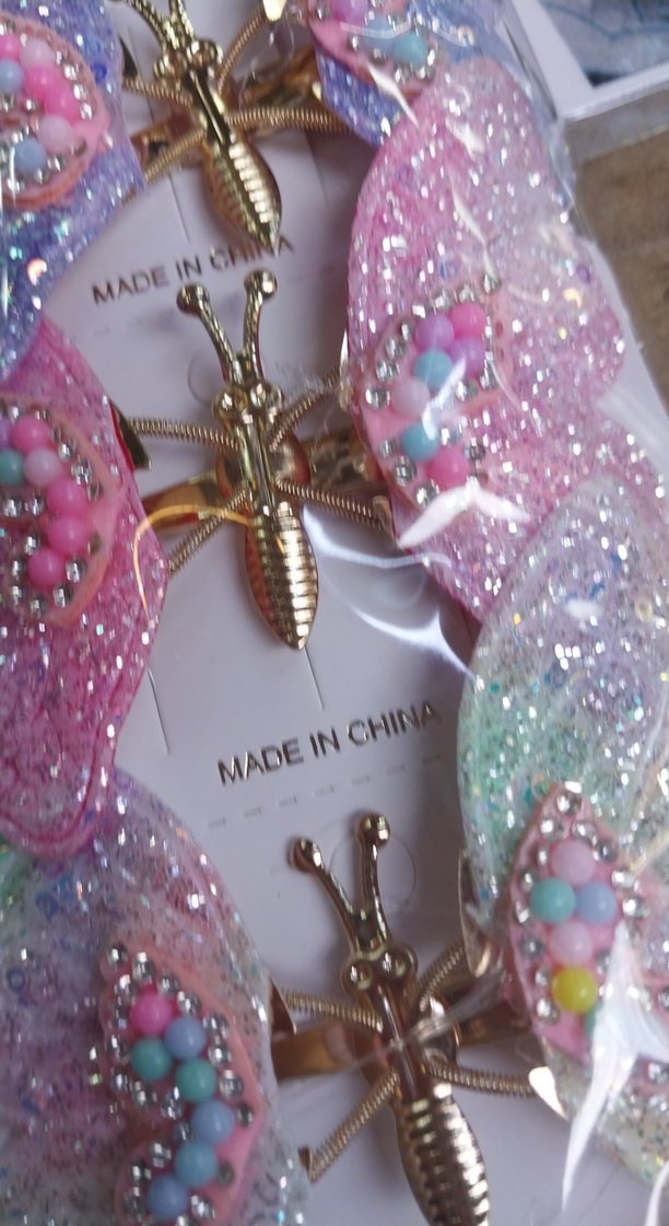 Renkli Payetli Kelebek Çocuk Toka - Görsel 2