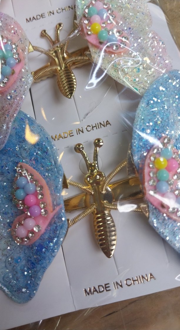 Renkli Payetli Kelebek Çocuk Toka - Görsel 4