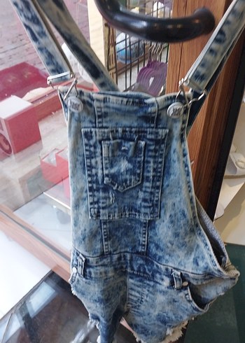 Kızlar için bağcıklı kot tulum - Görsel 2