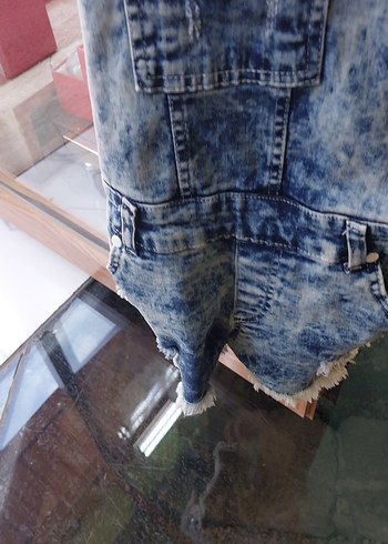 Kızlar için bağcıklı kot tulum - Görsel 3