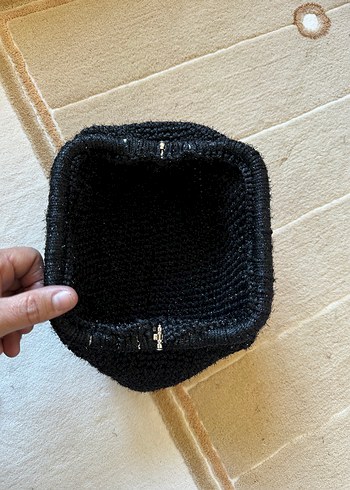 Beden siyah Renk Siyah Örgü Kadın Portföy Çanta