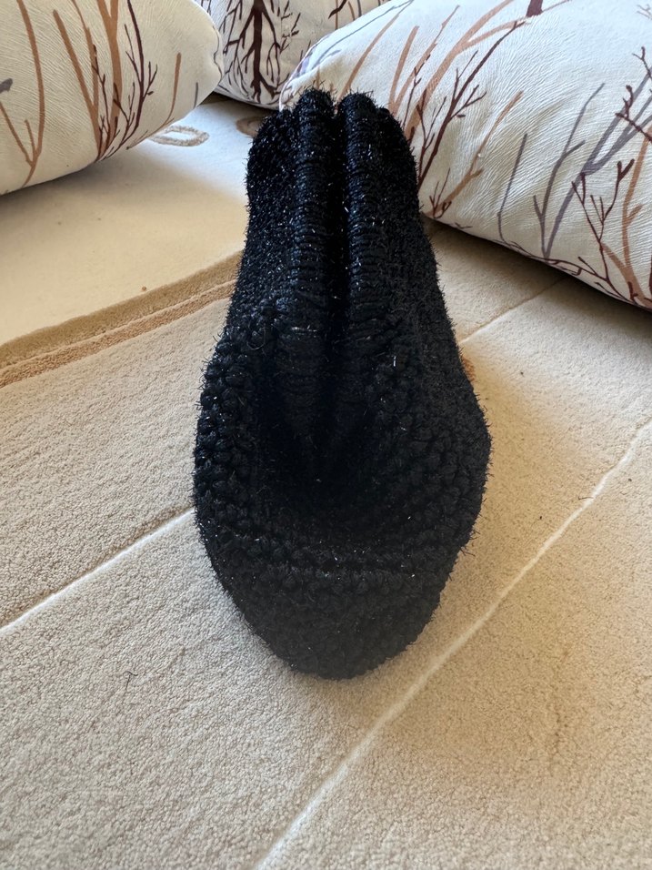 Siyah Örgü Kadın Portföy Çanta - Görsel 2