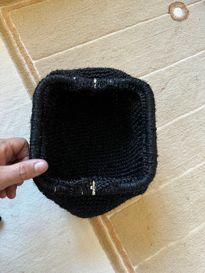 Siyah Örgü Kadın Portföy Çanta - Görsel 5