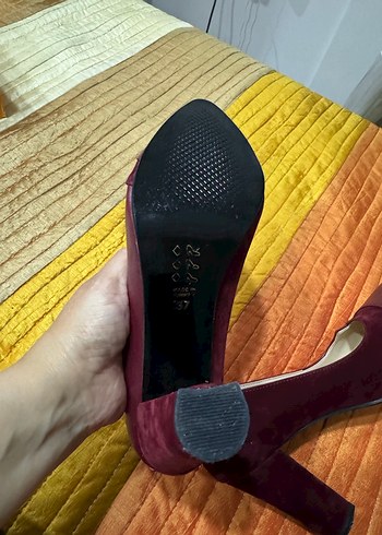 Bordo Kadın Stiletto, Blok Topuk - Görsel 6