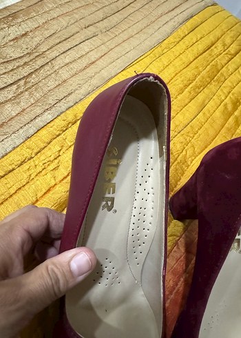 Bordo Kadın Stiletto, Blok Topuk - Görsel 5