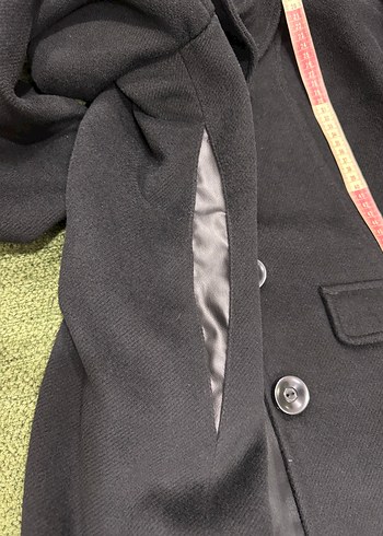 Düğmeli Siyah Kadın Kaban - Görsel 8