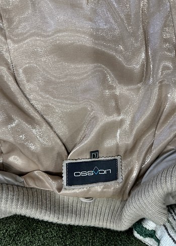 Düğmeli Bej Deri Kadın Ceket - Görsel 7