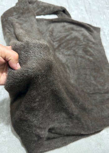 Bohem Çiçek Desenli Örgü Kahverengi Kazak - Görsel 8