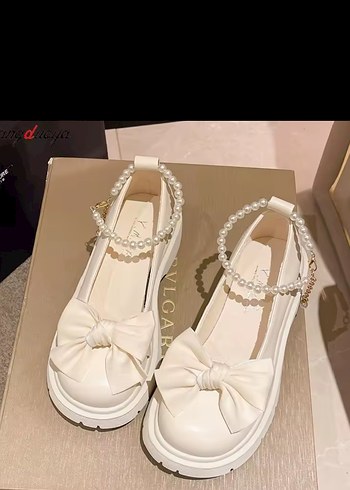 Beyaz Fiyonk Detaylı Kız Çocuk Babet - Görsel 6