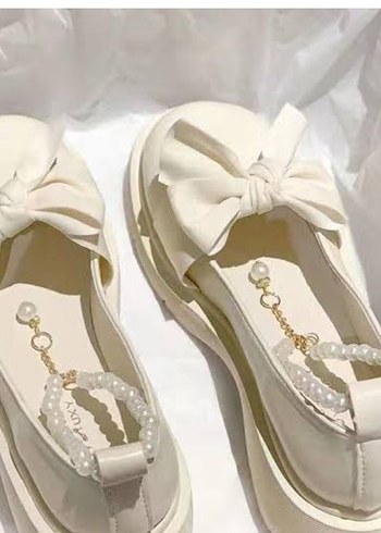 Beyaz Fiyonk Detaylı Kız Çocuk Babet - Görsel 4