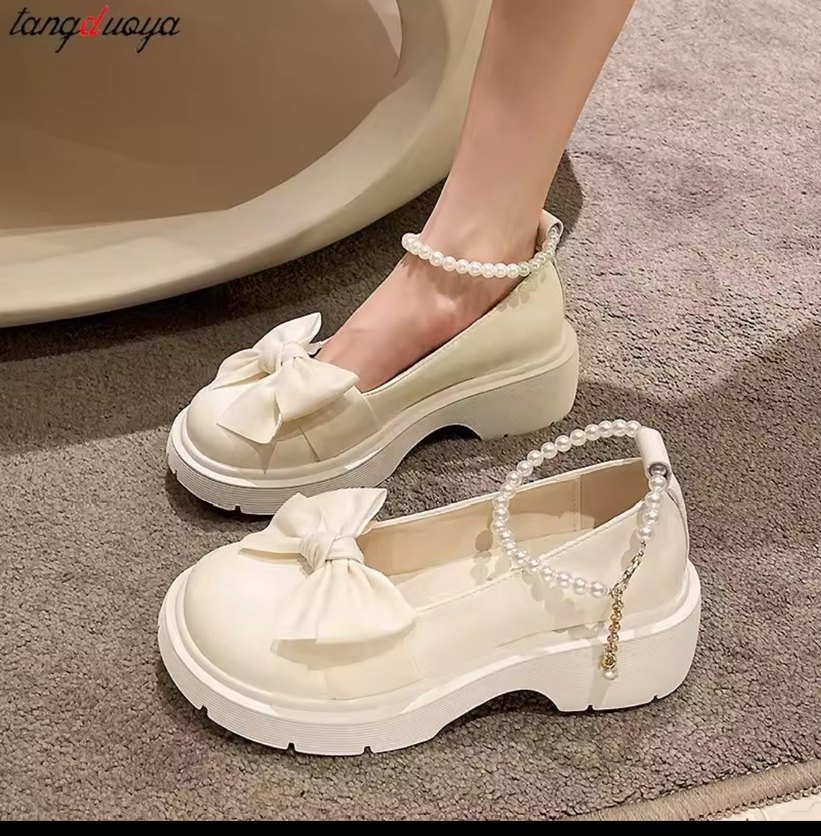 Beyaz Fiyonk Detaylı Kız Çocuk Babet - Görsel 5