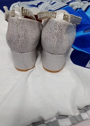 Kız Çocuk Gri Yılan Desenli Tokalı Babet - Görsel 4