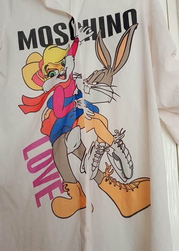 Moschino Baskılı Uzun Kollu Pamuklu Gömlek - Görsel 2