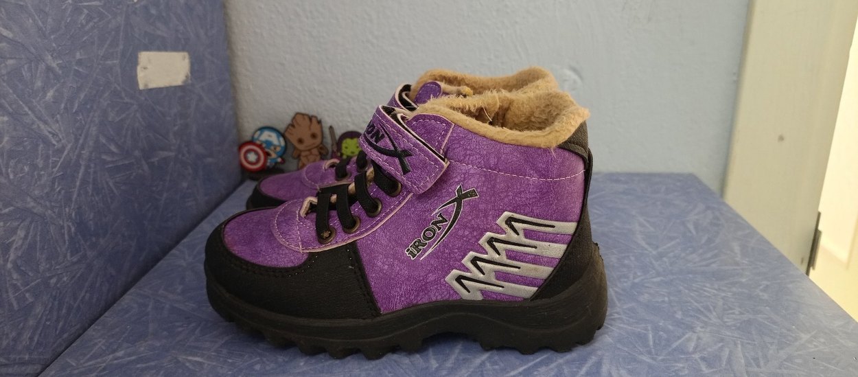 Mor kiz cocuk Botu Velcro Detaylı - Görsel 2