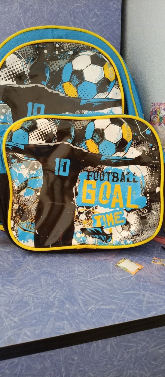 Renkli Futbol Temalı Çocuk Okul Çantası - Görsel 3