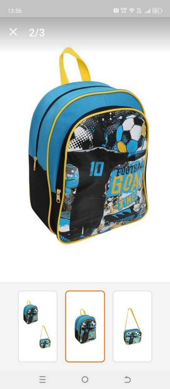 Renkli Futbol Temalı Çocuk Okul Çantası - Görsel 4