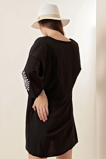 xl Beden Nakışlı Kimono