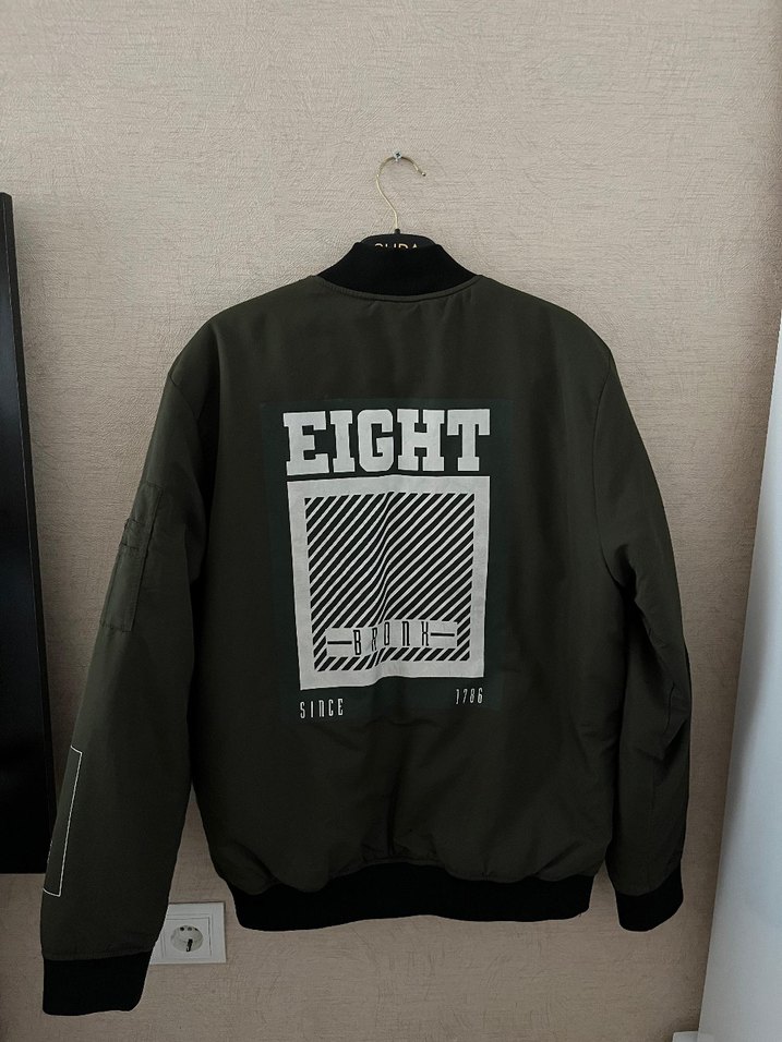 Unisex yeşil fermuarlı ceket - Görsel 3