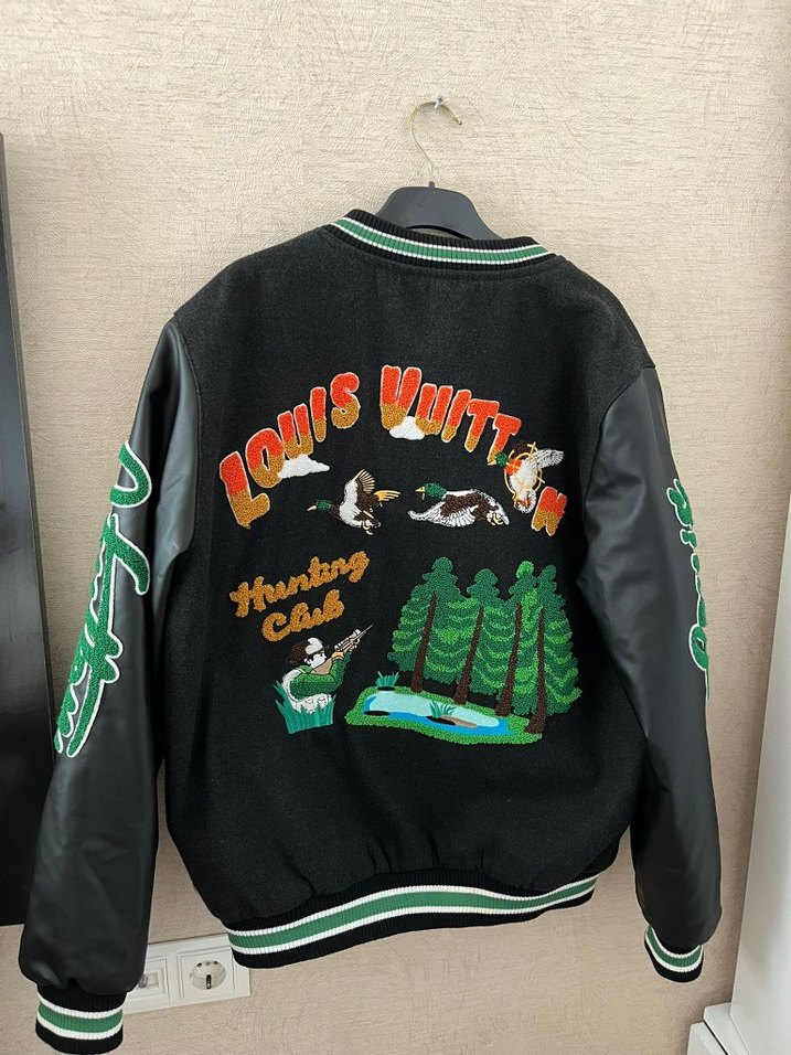 Erkek Kadın Deri Ceket Baskılı Lois Voitton orijinal ceket mont - Görsel 2