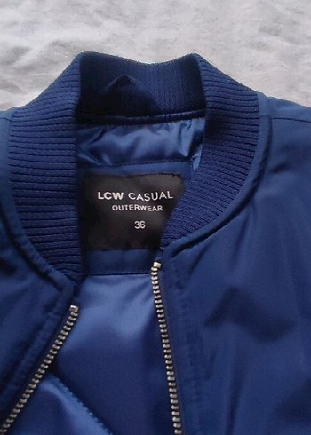 Unisex  Lacivert Fermuarlı  Ceket Mont - Görsel 2