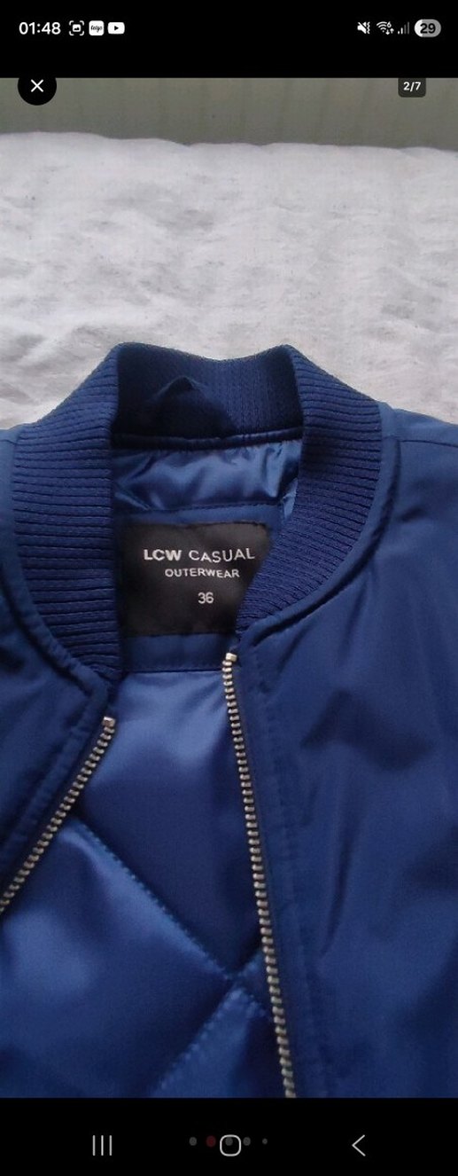 Unisex  Lacivert Fermuarlı  Ceket Mont - Görsel 2