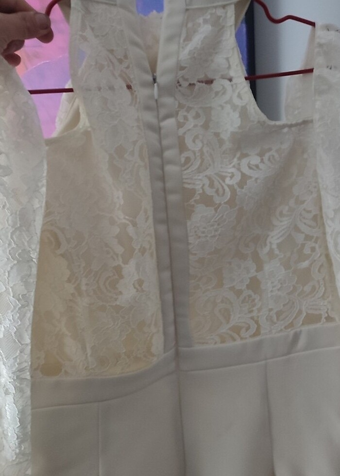 Beyaz söz nişan nikâh elbisesi  - Görsel 5