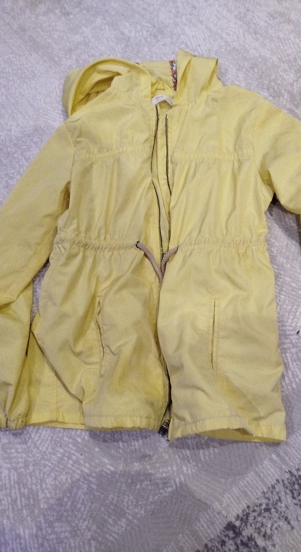 Sarı kız çocuk yağmurluk ceket - Görsel 2