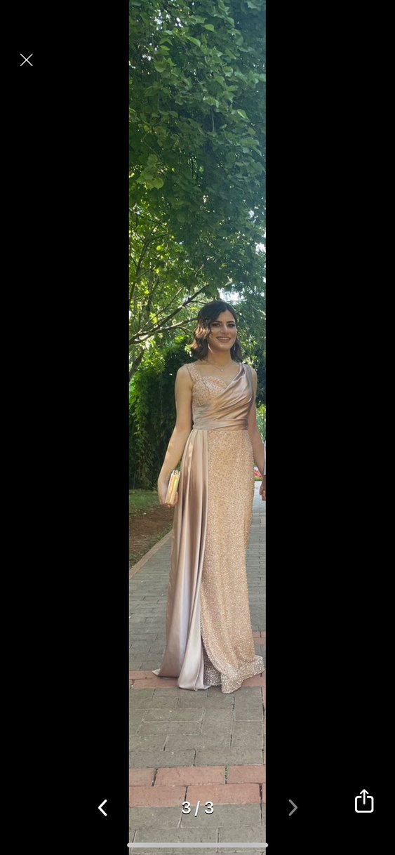 Drapeli Straplez Yılan Derisi Desenli Uzun Elbise - Görsel 3