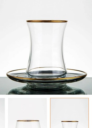 Altın Yaldızlı 12 Kişilik 61 Parça Su Takımı - Görsel 2